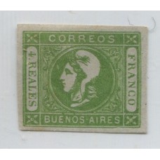 ARGENTINA 1859 GJ 13 CABECITA ESTAMPILLA DE IMPRESIÓN NITIDA NUEVA CON BUENOS MARGENES, HERMOSA Y DE LUJO U$ 440